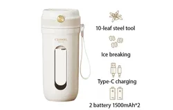 Ceool President Ms&period; Portable Juicer Multifunctional Small Mini Juice Cup Home Electric Juicing Cup-Z03 Juicing Cup &lpar;7&period;4V Dual Batteries&rpar;