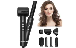 7 in One Hot Air Brush  High Speed Hair Dryer&comma;BLACK