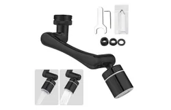 Aoresac Universal Swivel Faucet Extender 1440° Rotating Faucet Aerator with 2 Water Outlet Modes Splash Proof for Bathroom Sink & Kitchen Sink Multifunctional Extension Faucet