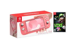Nintendo Switch Lite Coral Bundle With Luigi&apos;s Mansion 2 HD Game