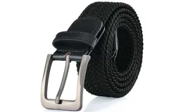 Gallery Seven Men&apos;s Elastic Braided Stretch Belt-Black-3XL