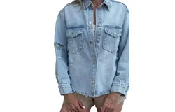 Signature8 Edgy Jean Jacket In Washed Blue