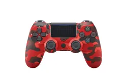 Wireless joystick p4 controller analog six-axis vibration with lights p4 gamepad pc  High Performance Dual Vibration Game Controller-P4 Wireless Bluetooth - Camouflage red