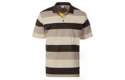 Gioberti Mens Wide Striped Polo Shirt - Contrasting Collar Short Sleeve Yarn Dye