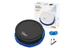 Robot Vacuum Cleaner&comma; Tangle Free&comma; Strong Suction&comma; Slim&comma; Low Noise&comma; Wet & Dry Vacuum Cleaner with Removable Towel（Black）