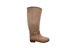 Ulan Waterproof Tall Riding Boots In Dark Beige