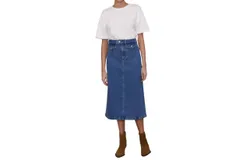 Le Jean Stardust Skirt Marina In Indigo Denim
