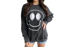 Live Love Gameday Football Smile Pullover Sweatshirt In Mineral Wash