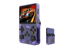 2023 R63S Mini Game Machine 128G&comma; Open Source&comma; Retro Arcade Games&comma; Retro Handheld Console&comma; Dual System Android and Linux&comma; 3D 4K TV HD Video Output&comma; Bulit-in 6000 Games with 15000 TF Card Game-Purple（NEW）