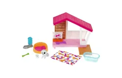 Barbie Mini Playset with 2 Pet Puppies&comma; Doghouse and Pet Accessories
