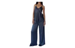 Starkx Silky Slip Top In Navy