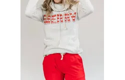 Ampersand Ave Cowlneck Sweatshirt In Merry
