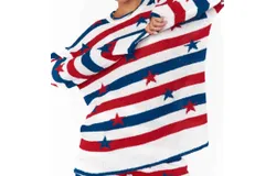 Show Me Your Mumu Go To Sweater In Star Spangled Stripe Knit