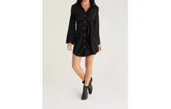 Z Supply Dallon Cupro Mini Dress In Black