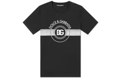 Dolce & Gabbana Men&apos;s Crew Neck Interlocking Logo T-Shirt&comma; Black