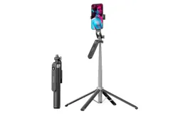 11&period;4-70-inch Cell Phone Tripod and Selfie Stick with Remote Control for 4"-7" Cell Phones&comma; iPhone Android Compatible Portable Smartphone Tripod Mount&comma; Lightweight Travel Tripod for Selfies and Video Recording &lpar;Silver&rpar;
