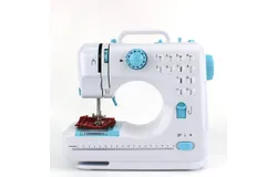Sewing Machine Home Electric Tabletop Handheld Automatic Sewing Machine Multiple Functions Illuminated Switchable 12 Stitches Adjustable Elasticity Storage Small Drawer-blue