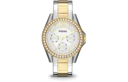 Fossil Riley Women&apos;s Watch with Crystal Accents and Stainless Steel Bracelet Band ES3204 RILEY LADIES