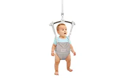 Baby Doorway Jumpers&comma; Sturdy Johnny Jumper w&sol;Adjustable 10&period;8"-23&period;6" inches Strap&comma; Soft Baby Johnny Bouncer w&sol;Seat Bag&comma; Ideal Gift for Infant&comma; Portable and Easy to Use&comma; Grey