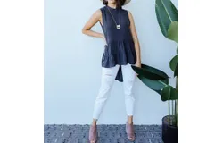 Fsl Highs & Lows Sleeveless Top In Charcoal