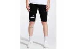 Embellish Loki Shorts In Black Distressed
