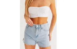 Le Lis Pacific Bandeau Eyelet Top In White