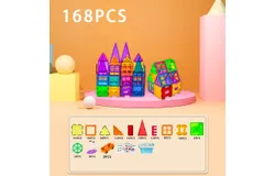 Skyscraper Deluxe Set-168 pieces set ※Free storage box – 3D Magnet Building Blocks&comma; Creative Imagination