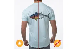 Men Classic Crew Tee - Big Fish-Ice Blue by DelSol for Men - 1 Pc T-Shirt &lpar;Large&rpar;