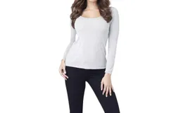 Angel Scoop-Neck Top In Gray