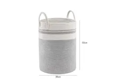 Cotton rope woven basket storage basket Bamboo basket dirty clothes basket portable folding brown miscellaneous folding basket sundries