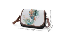Unicorn Seahorse Watercolor Vintage Crossbody Bag for Women Medium Leather Hobo Bags Shoulder Bag Classic City Leather Satchels