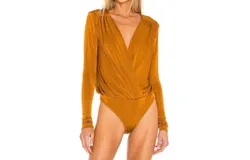 Free People Turnt Bodysuit In Honey Ginger