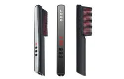 Hair Straightening Comb&comma; Curly Straight Dual Purpose Hair Straightener Curling Hair&comma; 2-in-1 Multi-Functional Hair Straightener