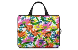 Cute Flower Painting Laptop Bag Women Man 10 12 13 15 17 Inch Office Notebook Travel Computer Handbag Waterproof Bag Notebook Cover