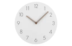 Wall Clock - Silent Non-ticking Wall Clock Battery Powered - Modern Simple Style Wooden Decorative Clock Suitable for Kitchen&comma; Home&comma; Bedroom&comma; Office &lpar;White&rpar;