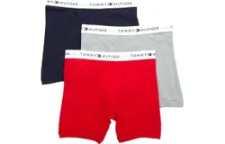 Tommy Hilfiger Men&apos;s 3-Pack Cotton Classic Boxer Brief In Navy&sol;red&sol;grey