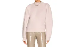 Agolde Taron Mock Neck Sweatshirt In Fondant
