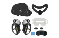 ETAVR 7 in 1 Silicone Cover Set for Oculus Meta Quest 3S Accessories&comma; VR Protector Face Cover&comma; Controller Grips Cover&comma; Silicone Front Shell Headset Cover Kit&comma;  &lpar;Black&rpar;