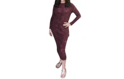 Daniella Faye Midi Skirt In Maroon
