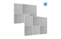 Muslady 12pcs&sol;pack Studio Acoustic Foams Sound Insulation Foam Sound Absorbing Panels Soundproof Sponge 30 &ast; 30 &ast; 2&period;5cm&sol; 12 &ast; 12 &ast; 1in