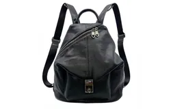 Women&apos;s Backpack Versatile Casual Soft Leather Women&apos;s Bag Leather Backpack Convertible Wallet Black