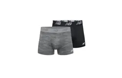 New Balance Men&apos;s 2-Pack Premium Performance 3" Trunk Underwear In Black&sol;woodgrain Steel