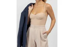 Win Win Bustier Sleeveless Stretch Bodysuit In Nude