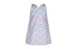 The Yellow Lamb Girl&apos;s Flamingo Dress In Blue
