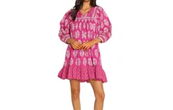 Cleobella Magdalena Mini Dress In Mix Block Print