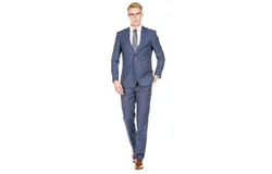 Braveman Men's Slim Fit Sharkskin 2 Piece Suit