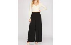 She &plus; Sky Woven Wide Pants In Black