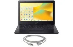 Acer Chromebook 311 11&period;6" HD Laptop Intel Celeron N4500&comma; 4GB Memory&comma; 64GB eMMC - Star Black &plus; 10FT Angle USB 2&period;0 Certified 480MBPS Type A Male To B Male Cable&comma; Beige