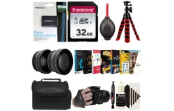 EN-EL25 Lithium-Ion Rechargeable Battery 1500 mAh for Nikon Z30 Z50 ZFC Z30 &plus; Photo Video Editing Suite &plus; 46mm HD 2&period;2X Telephoto Lens &plus; 46mm HD &period;43X Wide Angle Lens &plus; 32GB SDXC&sol;SDHC Card &plus; Case &plus; Large Rubberized Spider Tripod &plus; CleaningKit &plus; Grip Strap