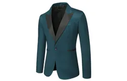 Men&apos;s Blazer Checked Slim Fit Suit Casual Business British Style M Green